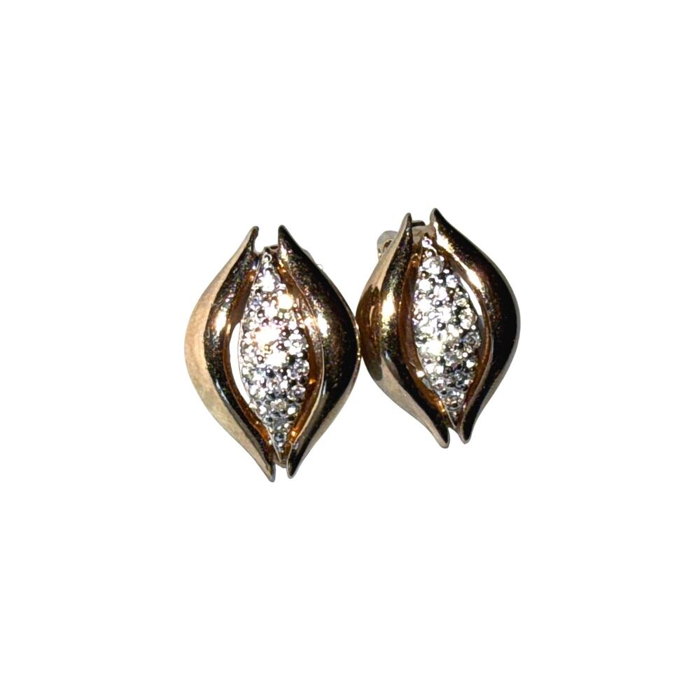 Panetta Signed Vintage Rhinestone Clip-On Earrings